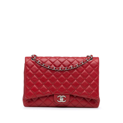 Chanel Maxi Classic Caviar Double Flap Red