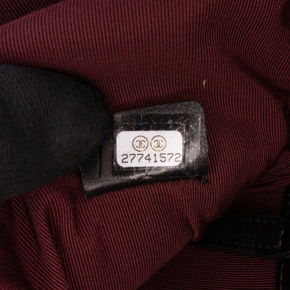 Chanel Large Quilted Lambskin O Case Clutch Black