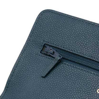 Chanel Quilted Caviar Boy Wallet on Chain Blue
