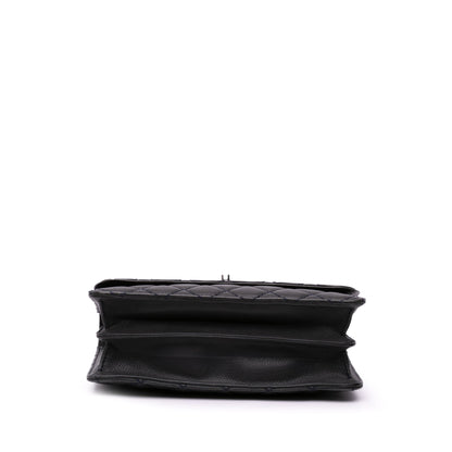 Chanel CC Quilted Caviar Single Flap Black
