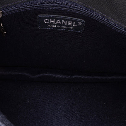 Chanel CC Quilted Caviar Single Flap Black