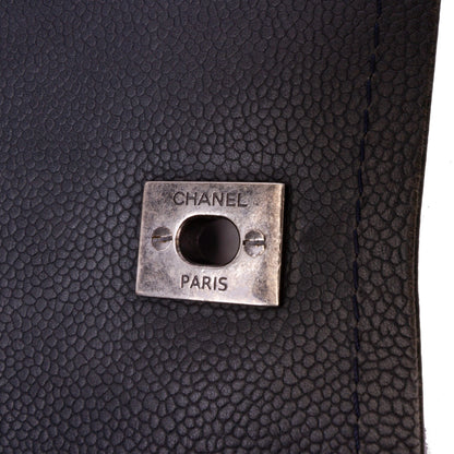 Chanel CC Quilted Caviar Single Flap Black