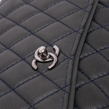 Chanel CC Quilted Caviar Single Flap Black