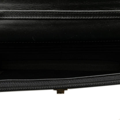 Chanel Calfskin Crocodile Embossed Graffiti 2.55 Cocodile Reissue Wallet On Chain Black