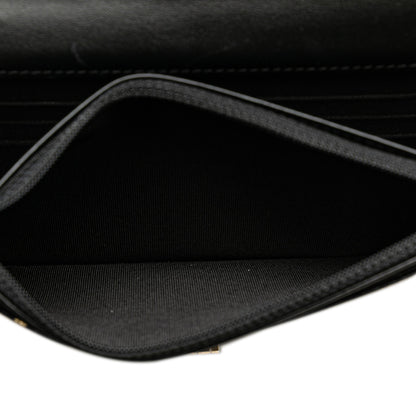 Chanel Calfskin Crocodile Embossed Graffiti 2.55 Cocodile Reissue Wallet On Chain Black