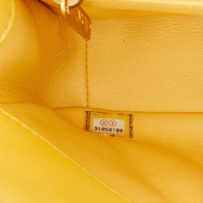 Chanel Quilted Lambskin Chain Is More Flap Yellow