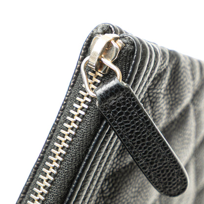 Chanel Medium Quilted Caviar Boy O Case Clutch Black