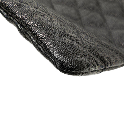 Chanel Medium Quilted Caviar Boy O Case Clutch Black