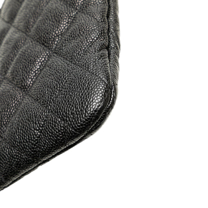 Chanel Medium Quilted Caviar Boy O Case Clutch Black