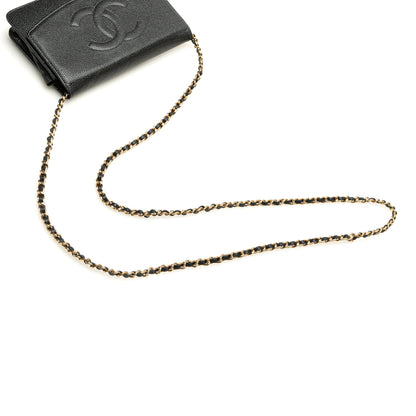 Chanel CC Caviar Wallet on Chain Black
