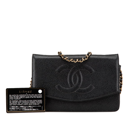 Chanel CC Caviar Wallet on Chain Black
