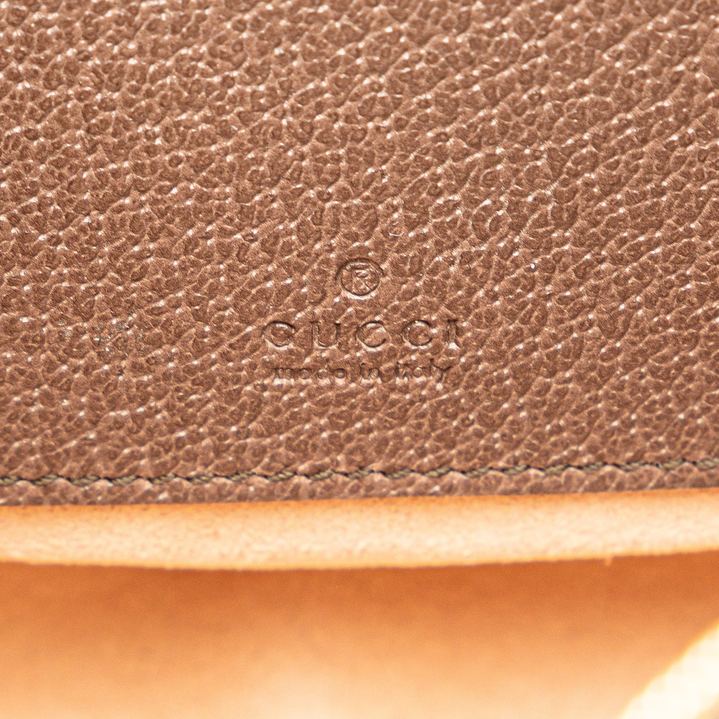 Gucci GG Supreme Ophidia Round Clutch Brown