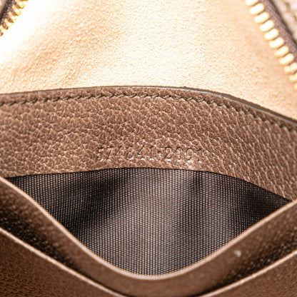 Gucci GG Supreme Ophidia Round Clutch Brown