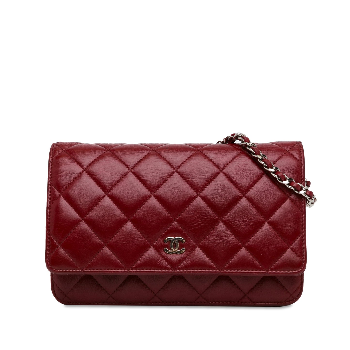 Chanel Classic Lambskin Wallet on Chain Red