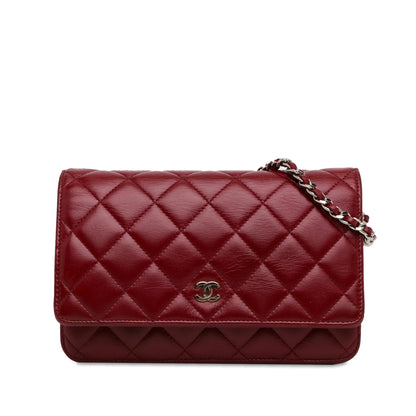 Chanel Classic Lambskin Wallet on Chain Red