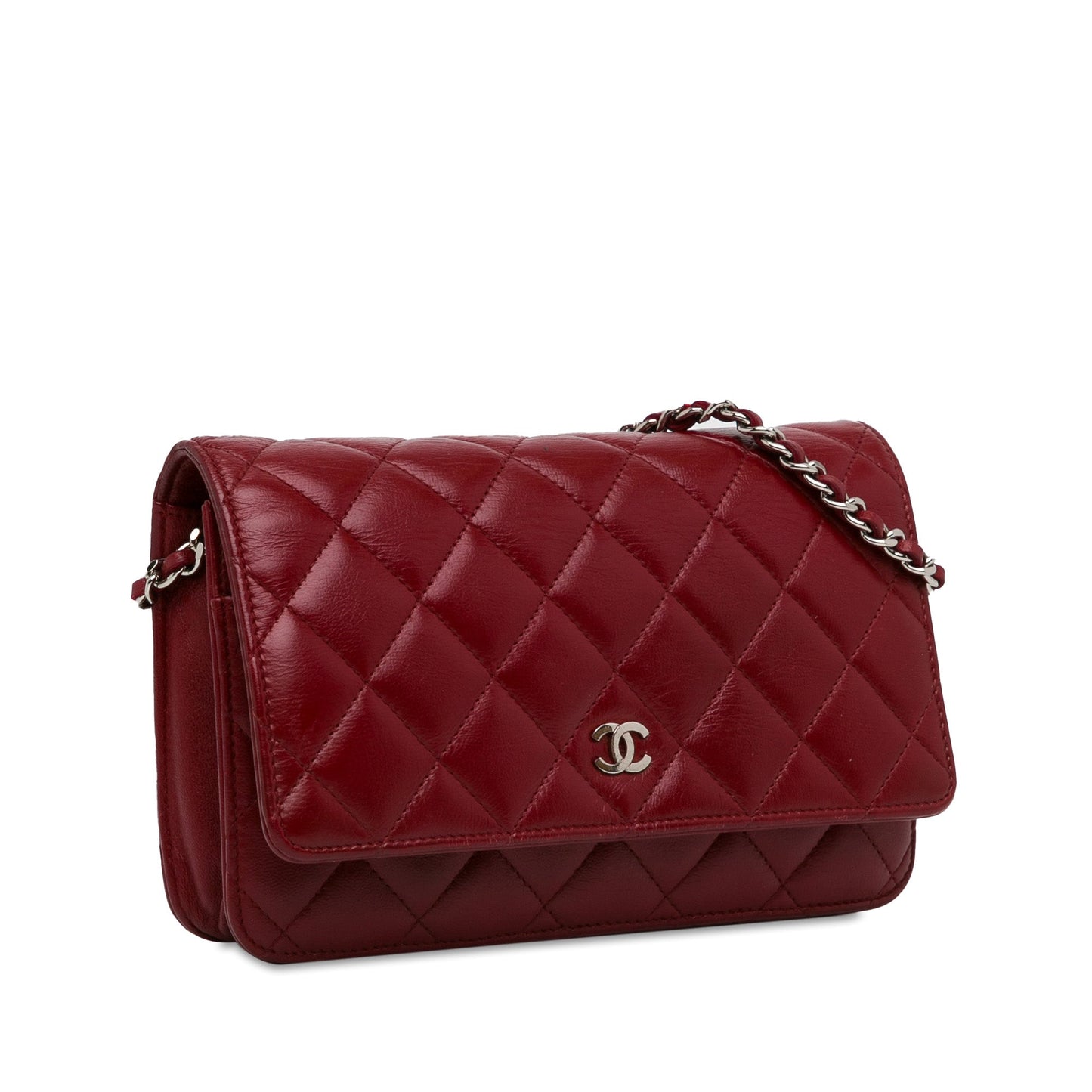 Chanel Classic Lambskin Wallet on Chain Red