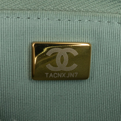 Chanel Lambskin Trendy CC Wallet On Chain Blue