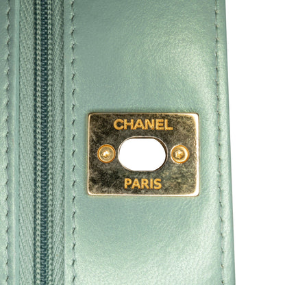 Chanel Lambskin Trendy CC Wallet On Chain Blue