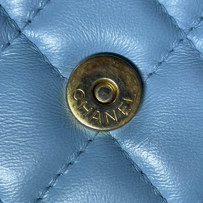Chanel Quilted Lambskin Candy Chain Wallet Blue
