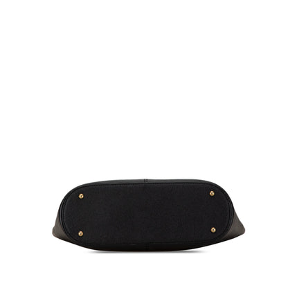 Chanel Caviar Tortoise Top Handle Tote Black