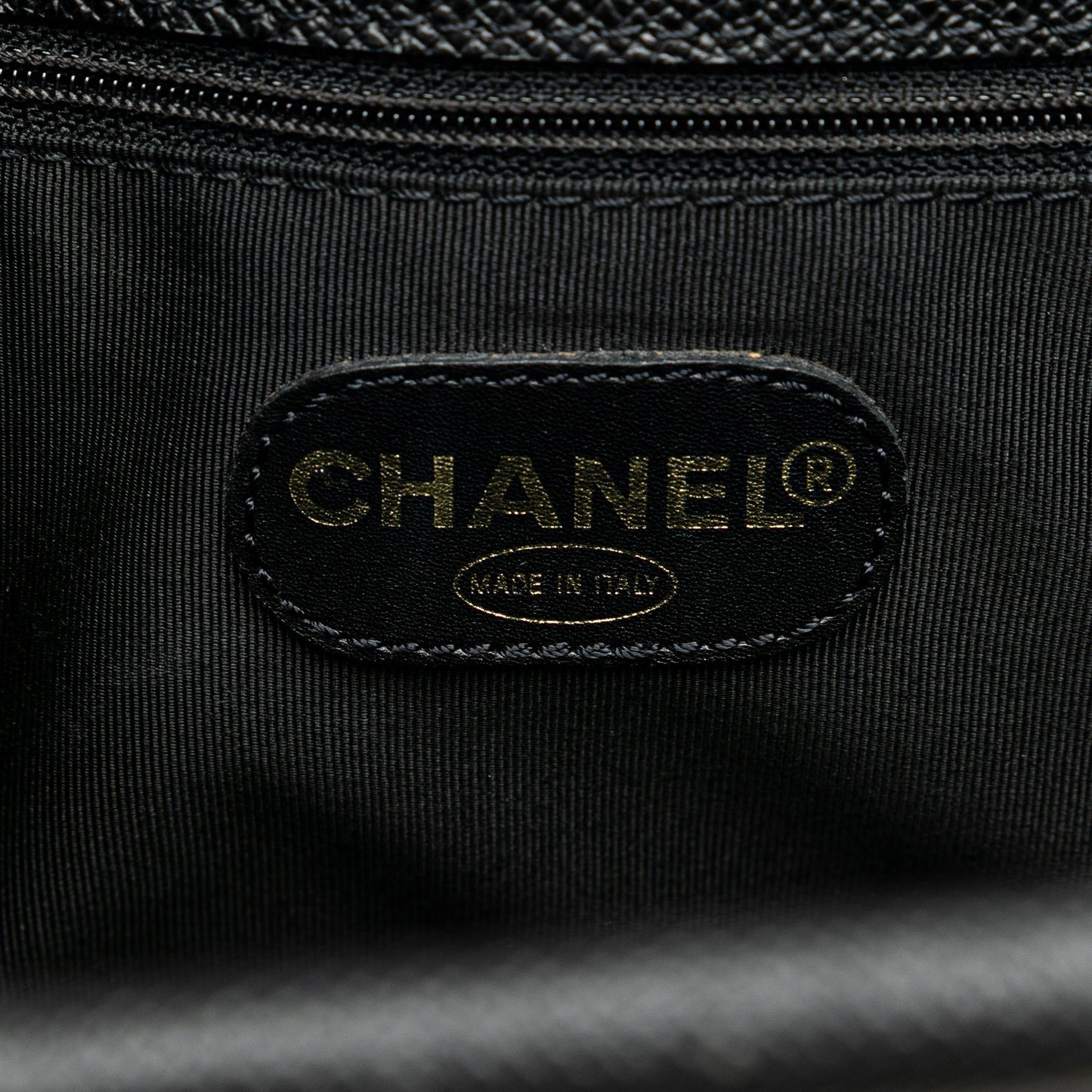 Chanel Caviar Tortoise Top Handle Tote Black