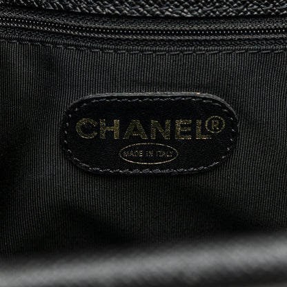 Chanel Caviar Tortoise Top Handle Tote Black