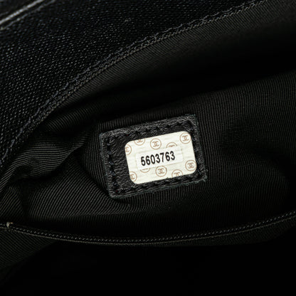 Chanel Caviar Tortoise Top Handle Tote Black