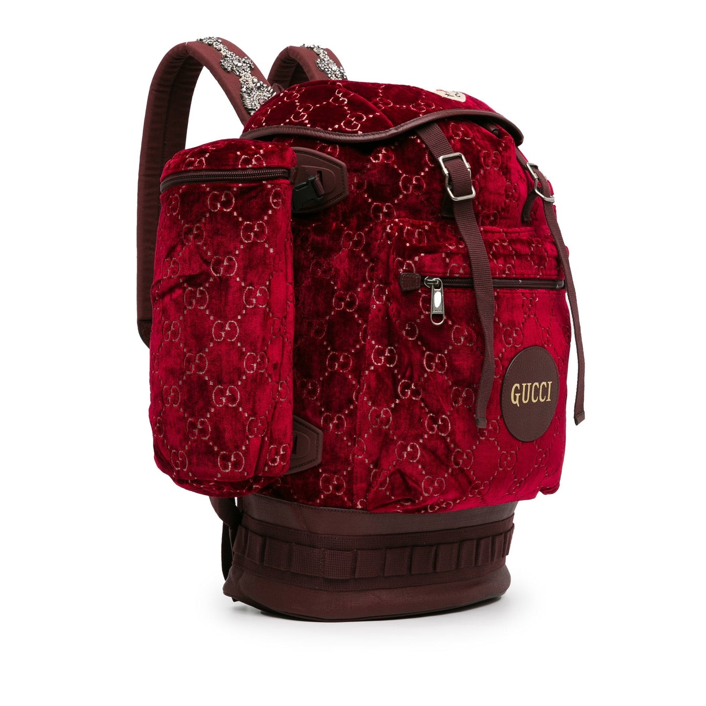 Gucci Large GG Velvet Heart Alpina Backpack Red