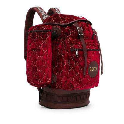 Gucci Large GG Velvet Heart Alpina Backpack Red