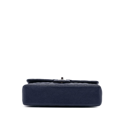 Chanel Medium Classic Caviar Double Flap Blue