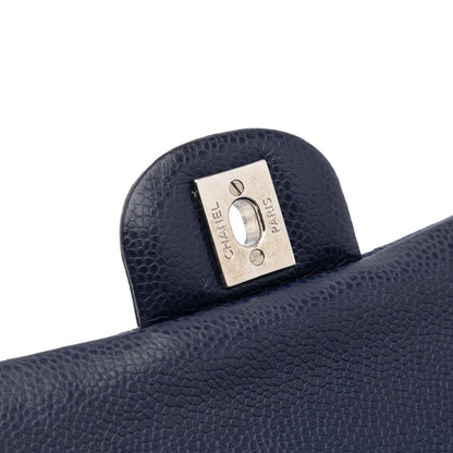 Chanel Medium Classic Caviar Double Flap Blue