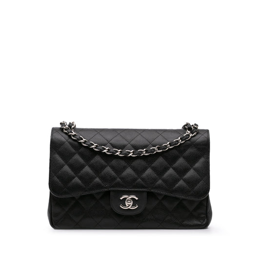 Chanel Jumbo Classic Caviar Double Flap Black