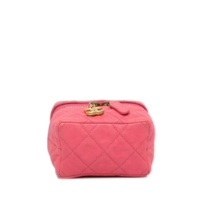 Chanel Micro Caviar Chain Vanity Bag Pink