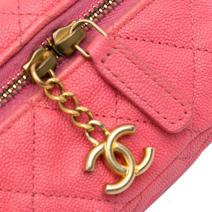 Chanel Micro Caviar Chain Vanity Bag Pink