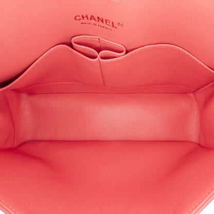 Chanel Medium Classic Chevron Lambskin Double Flap Red