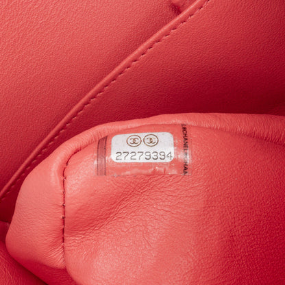 Chanel Medium Classic Chevron Lambskin Double Flap Red