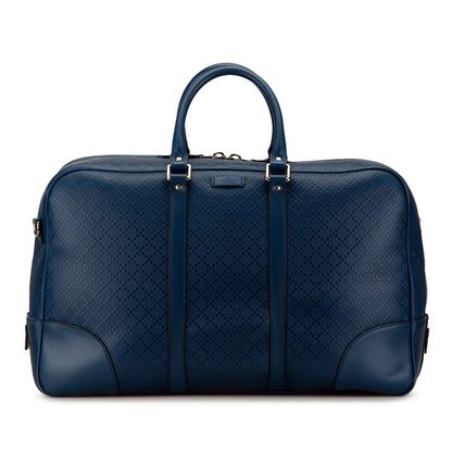 Gucci Bright Diamante Leather Travel Bag Blue
