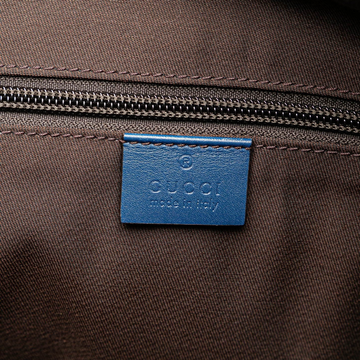 Gucci Bright Diamante Leather Travel Bag Blue