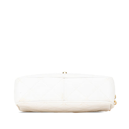 Chanel Quilted Caviar CC Camera Bag White