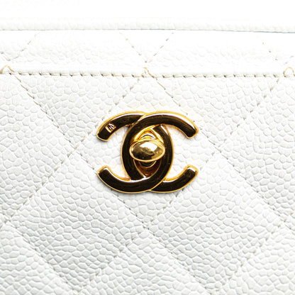 Chanel Quilted Caviar CC Camera Bag White