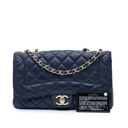 Chanel Medium Quilted Lambskin Mademoiselle Chic Flap Blue