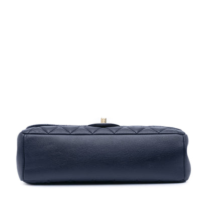 Chanel Medium Quilted Lambskin Mademoiselle Chic Flap Blue