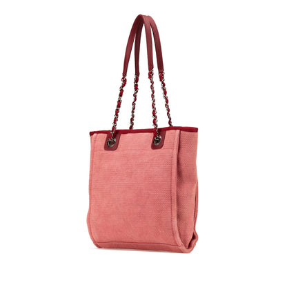 Chanel Mini Canvas Deauville Tote Red
