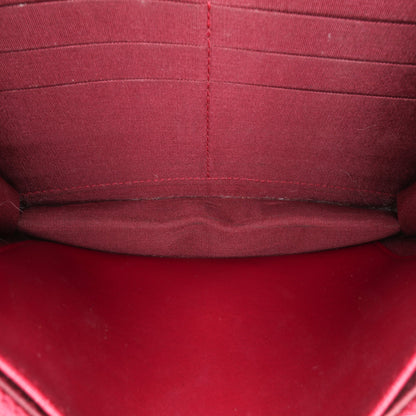 Chanel Stitched Goatskin Golden CC Wallet On Chain Red