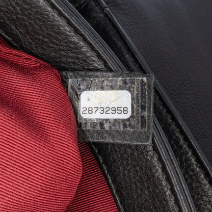 Chanel Quilted Calfskin Pearl CC Accordion Flap Black
