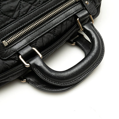 Chanel Paris New York Quilted Nylon Duffle Handbag Black