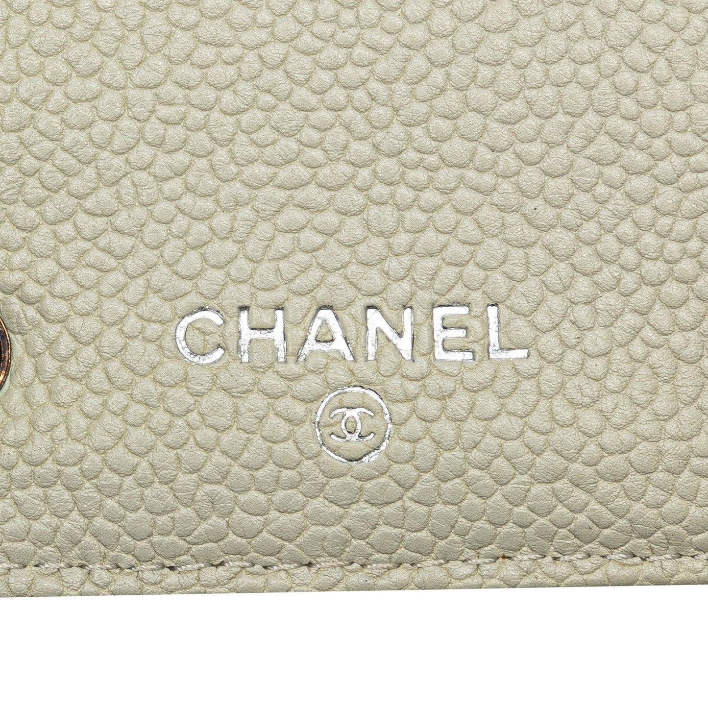 Chanel CC Quilted Caviar Zip Around Long Wallet White