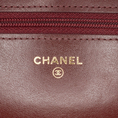 Chanel Paris Hamburg Quilted Wool Charms Wallet On Chain Black