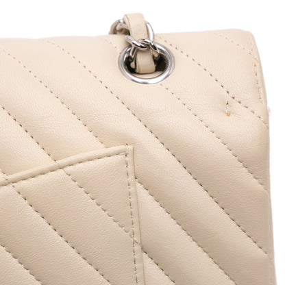 Chanel Medium Classic Chevron Lambskin Double Flap Brown
