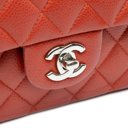 Chanel Medium Classic Caviar Double Flap Orange